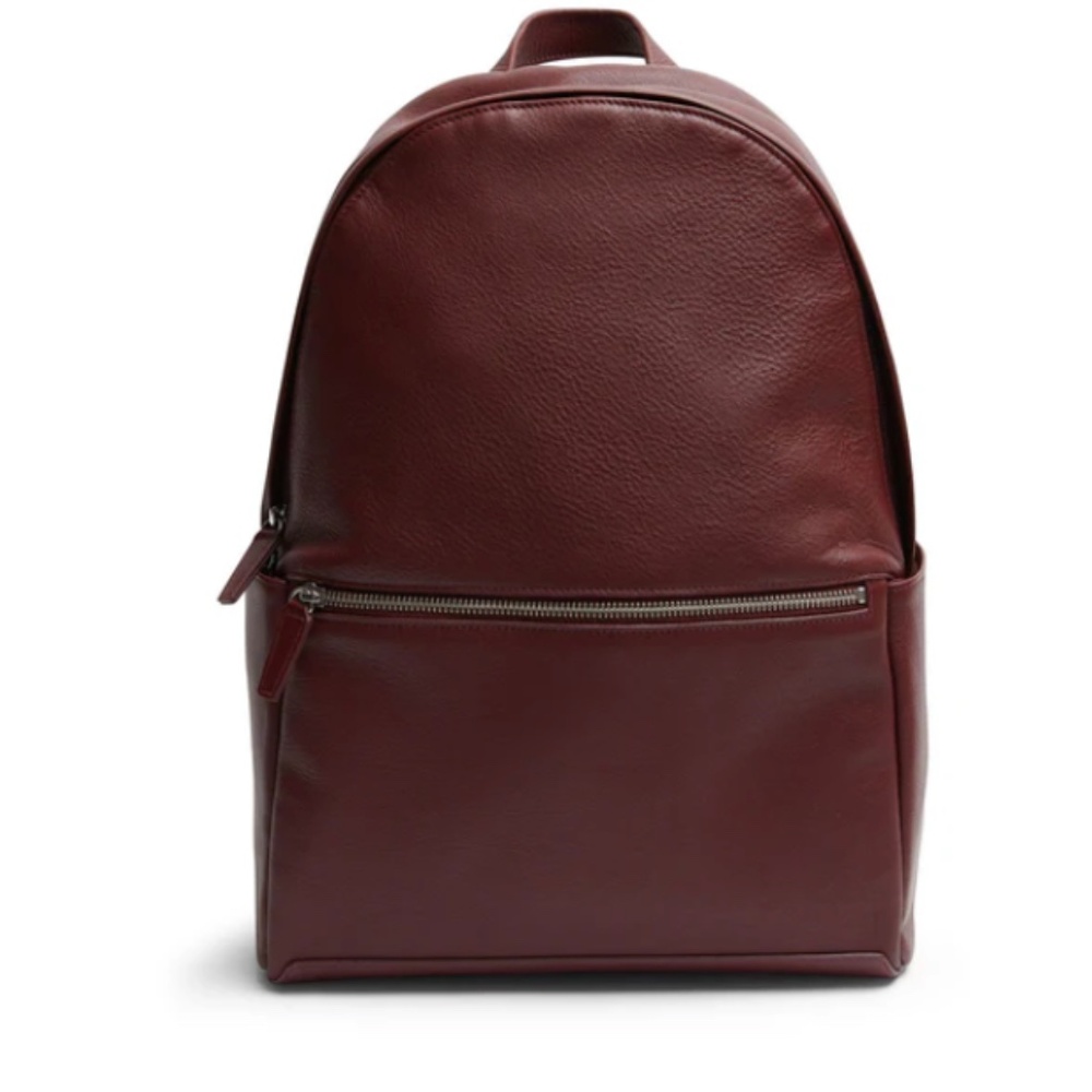 Saks Fifth Avenue Leather Backpack in Bordeaux (Maroon)
